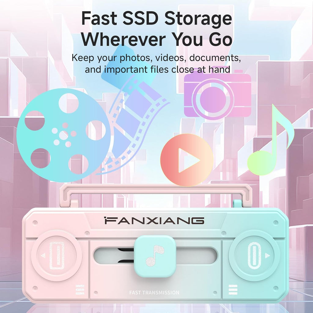 512GB External SSD USB Drive, Up to 1000MB/s USB-C & USB-A Portable SSD - Image 6
