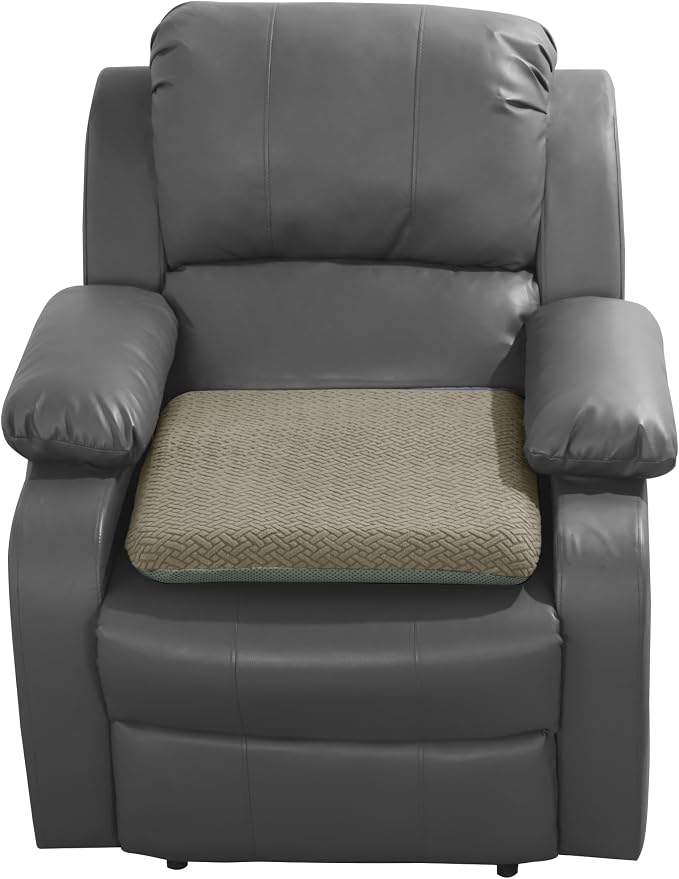 HOMBYS Tufted Furry Recliner Seat Cushion for Elderly Foam Curved Edge Large Square Seat Cushion for Recliner Chair, Floor Pillow, Office Chair, Car, No Pressure on Thighs(Coffee) - Image 7