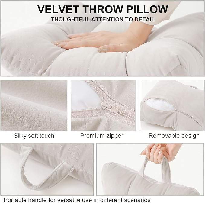 Lumbar Support Pillow for Office Chair and Car Seat, Misty White | Ergonomic back support cushion with a removable, washable corduroy cover for desk chairs, sofas, recliners and driving - Image 6