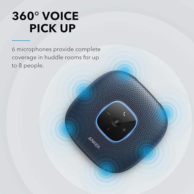 Anker PowerConf Speakerphone, Zoom Certified Conference Speaker with 6 Mics | 360° Enhanced Voice Pickup, 24H Call Time, Bluetooth 5.3, USB C, Compatible with Leading Platforms for Personal Workspaces - Image 2