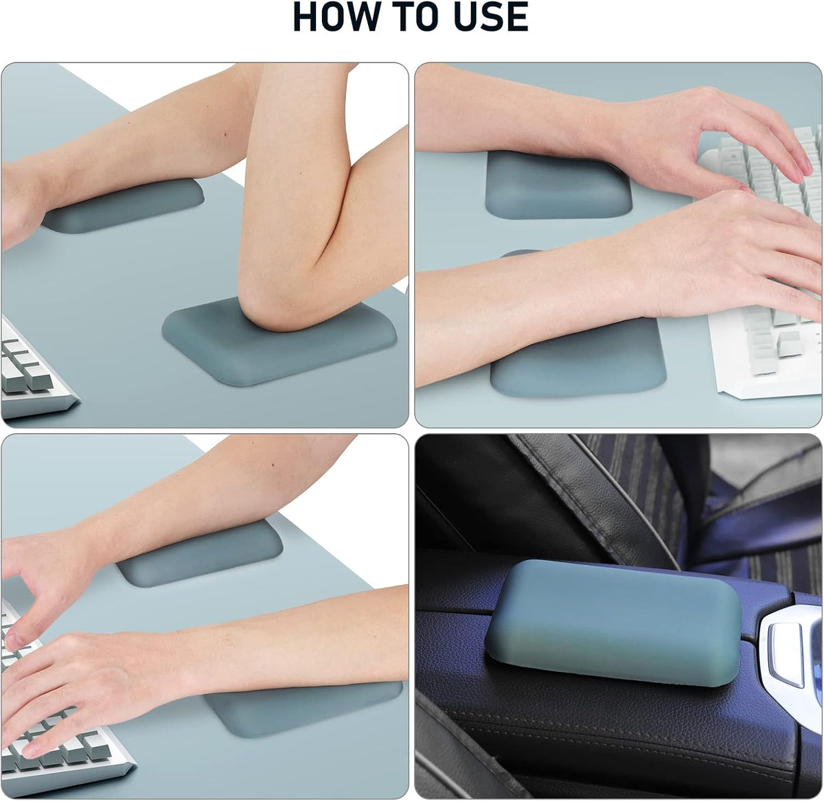 Leolee Elbow Rest Pads for Desk, Green Ergonomic Wrist Rest Arm Rest Pads - Image 6