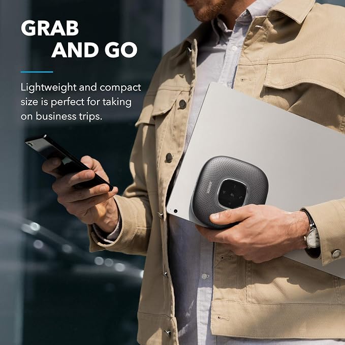 Anker PowerConf Speakerphone, Zoom Certified Conference (Renewed) | Speaker with 6 Mics, 360° Voice Pickup, 24H Call Time, Bluetooth 5.3, USB C, Compatible with Leading Platforms - Image 8