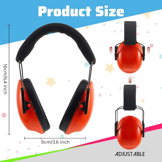 6 Pcs Noise Cancelling Headphones Kids Adult Ear Muffs Bulk, Ear Protection 27dB Noise Reduction Hearing Earmuff(Stylish Style,Assorted Colors) - Image 2