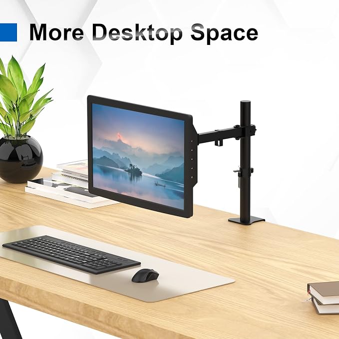 GRIFEMA Monitor Mount for 13-32 in, Single Monitor Arm, Up to 22 Lbs | Full Motion Adjustable Height, 360° Rotate, Tilt, Swivel, Easy Install, VESA 75/100 mm, Monitor Stand for Home Office Gaming - Image 7