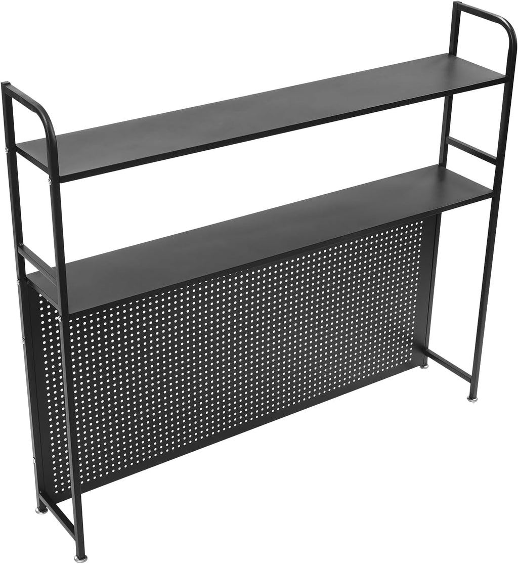 Office Clamp On Desk Shelf with Pegboard (Black, 45.3, Inches) - Image 4