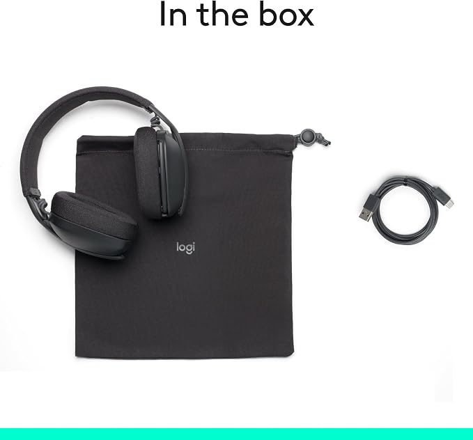Logitech Zone Vibe 100 Lightweight Wireless Over Ear Headphones - Graphite | Lightweight, over-ear, multipoint Bluetooth, works with Teams, Google Meet, Zoom, PC/Mac, microphone - Image 10