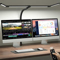 ONEMIX LED Desk Lamp with Clamp, 42-Inch 4-Panel Light for Dual Monitors | 1800 Lumens, 4 Adjustable Panels, 5 Color Temps, 5 Brightness Levels, Remote, Timer, Flicker-Free for Home Office by DeskLamp