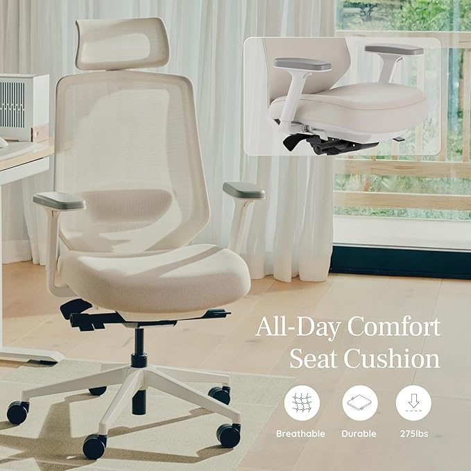 Branch Ergonomic Chair Pro, Mesh Office Chair with 14 Points of Adjustment | Height, Depth and Tilt Adjustable, 5D Armrests, Forward Tilt, Smooth Recline, and Lumbar Support, Black Boucle - Image 7