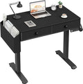 KLUVIS Electric Standing Desk with Drawers - 32 Inch Small Black Height Adjustable Sit Stand Desk with Storage for Home Office Bedroom, Study Writing Compact Stand up Computer Desks for Boys Girl Work by Unknown