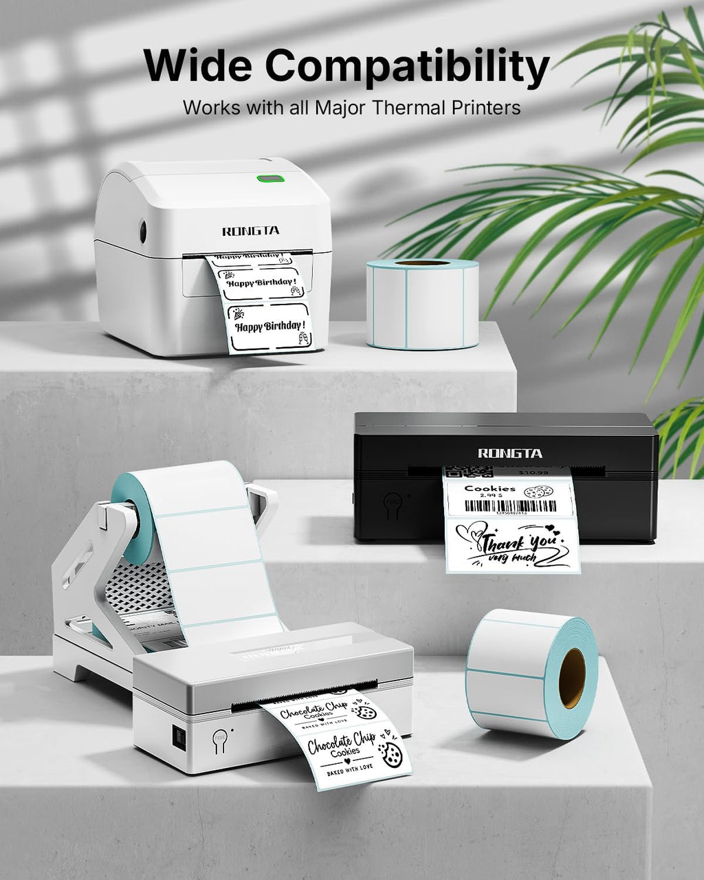 Rongta Direct Thermal 2x1 Barcode Labels - Roll of 1,000 Thermal Labels - Image 3