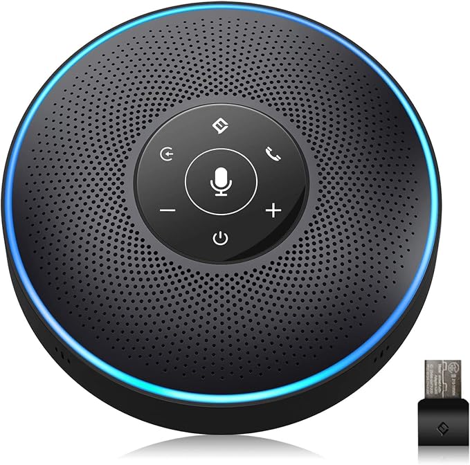 EMEET Bluetooth Speakerphone M2 Black Conference Speaker for 5-8 People Business Conference 360º Voice Pickup 4 AI Microphone Self-Adaptive Conference Call Speaker Skype USB Speakerphone | Business Conference 360º Voice Pickup 4 AI Microphone Self-Adap... by EMEET