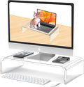 Acrylic Monitor Stand Riser Clear Laptop Stand Riser L16 xW7.5 xH4 | PC Holder Riser Compatible with All Notebooks and Monitors,Decoration for Office & Home,Computer & Laptop Stand for Desk by Beimu