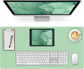Leather Desk Pad Mat, Green Desk Mat, 23.6" x 13.7" by Meetcolor
