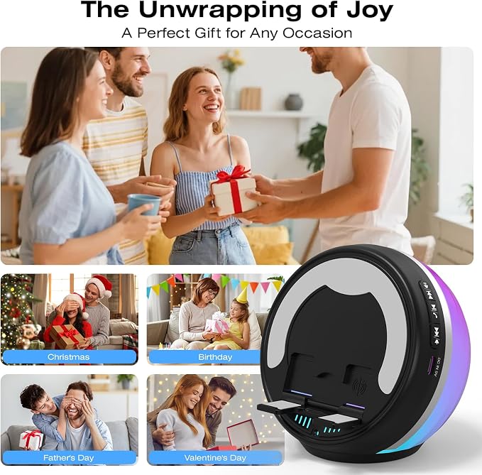 Wireless Induction Speaker with Phone Stand, RGB Bluetooth Desk Speaker | No Bluetooth Pairing, Instant Sound Boost, Great for calls, podcasts, and videos, Unique Gift for Men, Dad, Mom, Office - Image 7