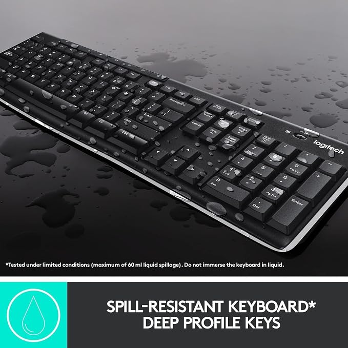 Logitech MK270 Wireless Keyboard and Mouse Combo for Windows, 2.4 GHz Wireless, Compact Mouse, 8 Multimedia and Shortcut Keys, 2-Year Battery Life, for PC, Laptop - Black (Pack of 4) - Image 2