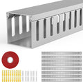 Open Slot Wiring Raceway Cable Duct,Cable Management Cord Track | 123" open slot cable raceway,Grey 1.57x1.57", 8 pcs desk wire channel to hide computer cables and cords by REFLYING