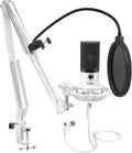 FIFINE T669 White USB Recording Microphone Kit for Vocals, Voice-Over | Studio Condenser Microphone, Metal Boom Arm, 16mm Large Diaphragm, Podcast, Streaming, Music Creation, Singing by FIFINE