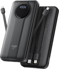 Aioneus Portable Charger, 10000mAh Power Bank with Built in Cables, 22.5W USB C in/Out Fast Charging Powerbank, Slim Travel Battery Charger Pack for iPhone 16 15 Samsung Galaxy S24 S10e Android Phone by Aioneus