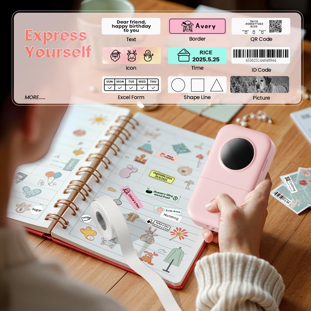 Phomemo Label Maker, Bluetooth Mini Portable Label Printer for Home School - Image 4