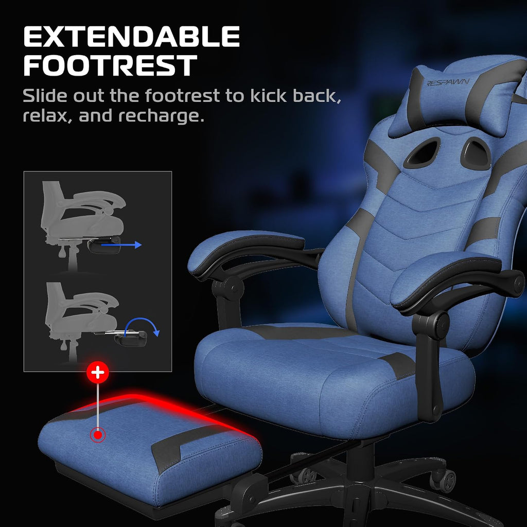 RESPAWN 110 Pro Ergonomic Gaming Chair with Footrest and Recline - Image 3