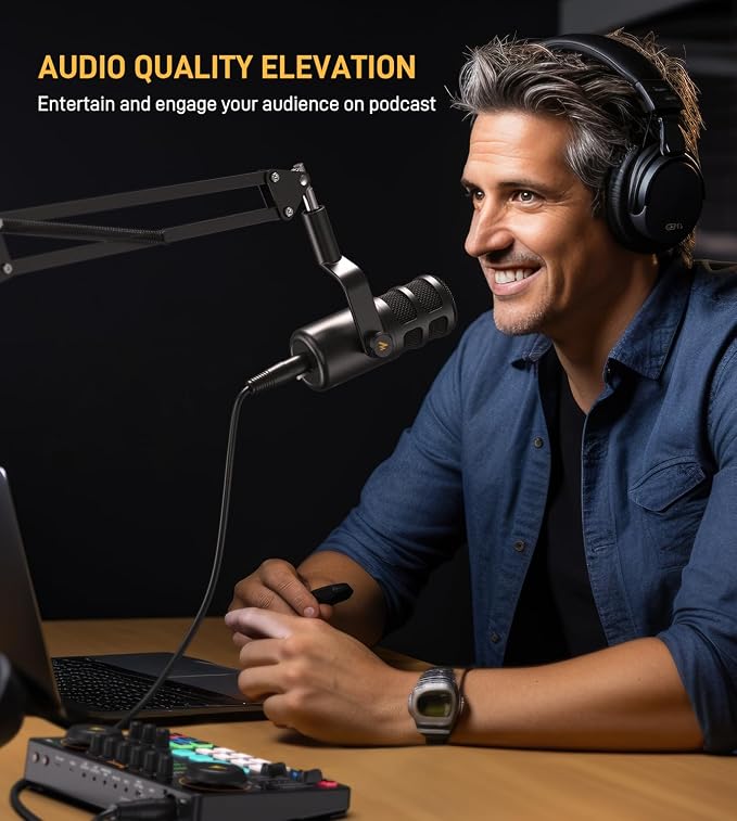 MAONO PD100S XLR Podcast Microphone, Cardioid Studio Dynamic Metal Boom Mic | Compatible with Audio Interface, Audio Mixer, Sound Card for Vocal Recording, Streaming, Voiceover, Music, Content Creation - Image 2
