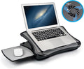 MAX SMART Laptop Lap Pad Laptop Stand with Attached Mouse Pad, Cushion and USB Cooling Fan, Non-Slip Heat Shield Tablet Computer Stand for Sturdy Work Station for Home, Office, Bed Sofa, Couch and Car by MaxSmart