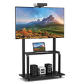 Goplus Mobile TV Stand, Rolling TV Cart with Camera Shelf & AV Shelves, Adjustable Media Console Cart for 32”-80” Flat/Curved TVs up to 132 lbs, Max VESA 900 X 600 mm, TV Mounting Screws Included by Goplus