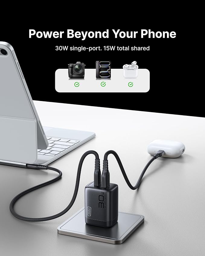 INIU 30W GaN Fast Charging USB C Charger, Block with Smart Phone Protection | 2-Pack, ETL Safety Certified, for Office & Travel, Dual Port Wall Adapter Block for iPhone 17 16 Pro iPad Samsung Google etc - Image 2