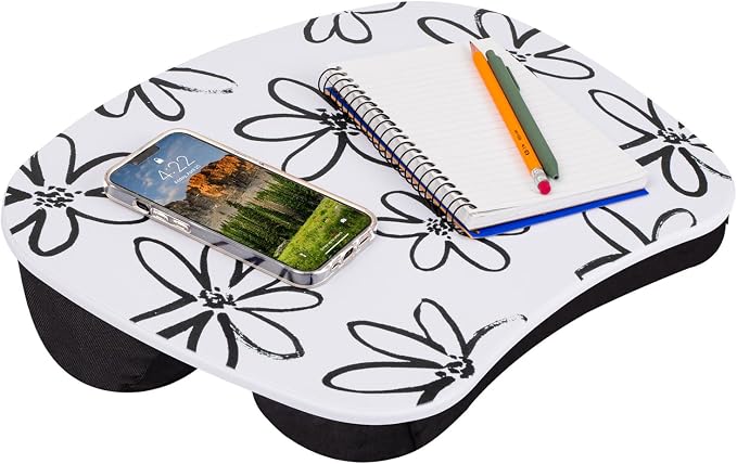 LAPGEAR MyStyle Lap Desk – Brushed Flower, Fits 15.6” Laptops by LapGear