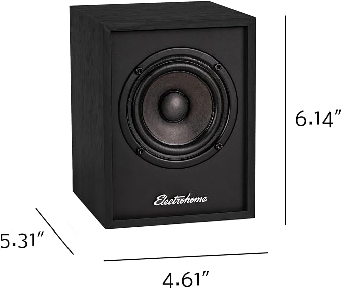 Electrohome Huntley Powered Bookshelf Speakers with Built-in Amplifier and 3" Drivers for Turntable, TV, PC and Wireless Music Streaming Featuring Bluetooth 5, RCA and Aux (EB10B) - Image 8
