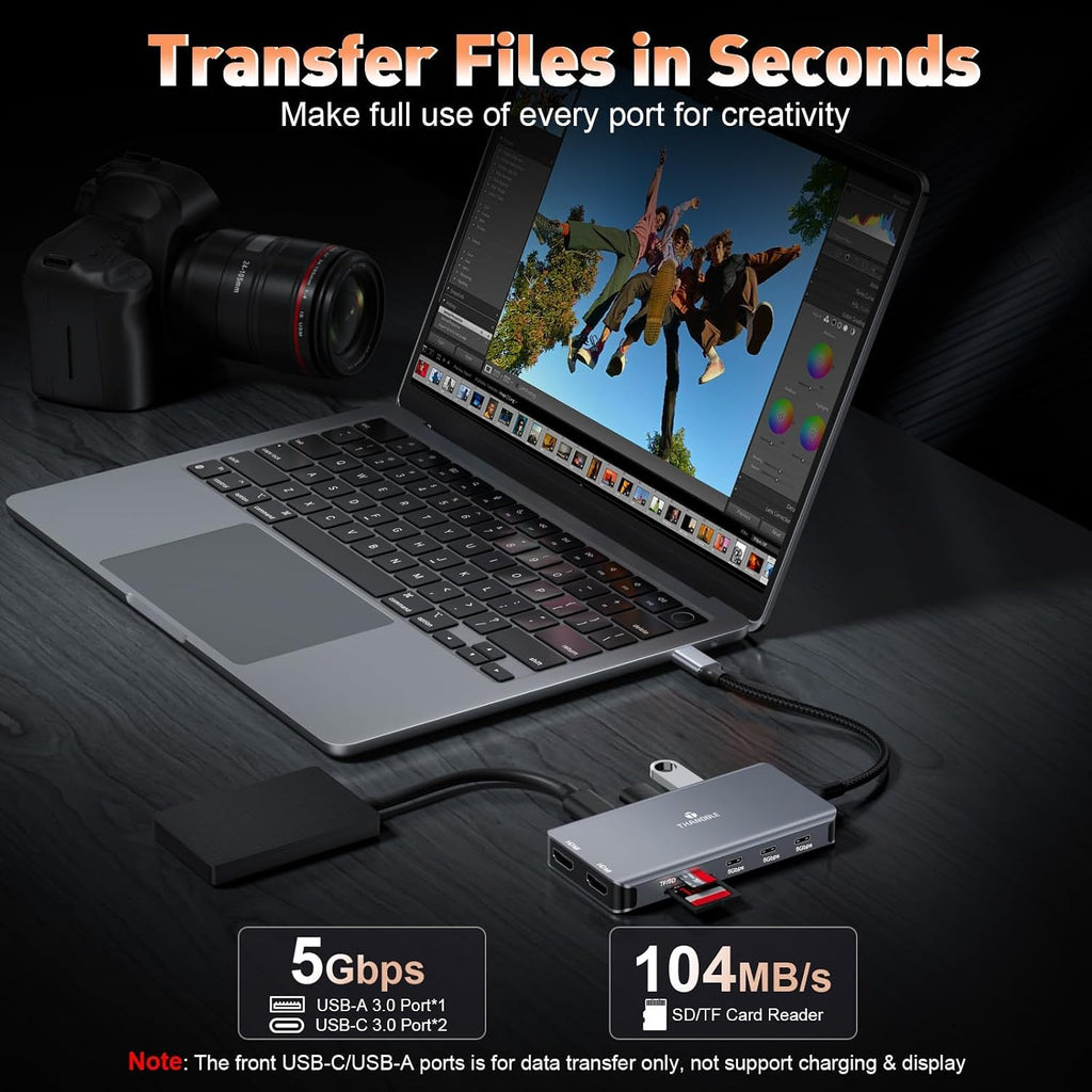 USB C Docking Station Dual Monitor for Laptop, 10-in-1 2 HDMI Dock - Image 5