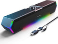 LENRUE G11 Computer Speakers for Desktop, Touch Lights PC Speakers with Surge Clear Sound, USB C/USB Powered, AUX Audio for Computer Desktop PC Laptop Desk by LENRUE