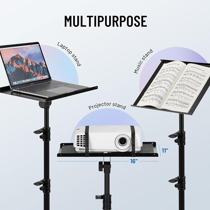 CAHAYA Projector Stand Tripod Adjustable Height Portable Laptop Rack Tray | 26-51.5" Adjustable Height Holder for Projectors Laptops Books Tablets Heavy-duty Stand for Outdoor Movies Music - Image 7