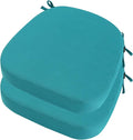 idee-home Outdoor Chair Cushions Set of 2, 19" x 19" D-Shaped | Thick Outdoor Seat Cushions Waterproof Patio Furniture with Ties Dining Pads by idee-home