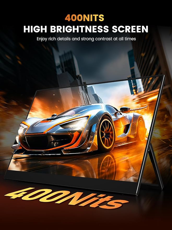UPERFECT Portable Gaming Monitor 144Hz 2.5K, 16” 0.1ms 100% DCI-P3 QLED | 400 Nits, FreeSync Monitor, USB-C & MINI HDMI, VESA & Case, Travel Second Screen for Laptop, PC, Computer, Game Consoles - Image 8