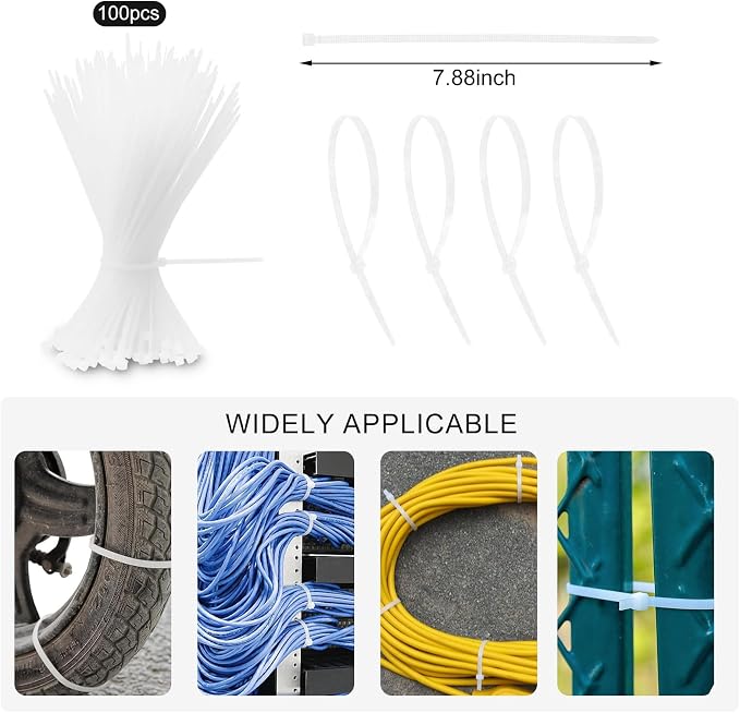 137PCS Cable Management Kit 4 Cable Sleeve Split 100 Cable Zip Ties 10 Cable Clips 15 Adhesive Wall Cable Tie 10 Cable Zip Tie for TV Computer Office Home Under Desk - Image 5