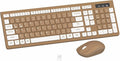 Wireless Keyboard and Mouse Combo Silent for Office and Home(Mocha Color-A) | 2.4G Full Size Silent Cordless Keyboard with Tilt Legs,3-Level DPI Quiet Mouse,for Windows/Mac OS/Desktop/Laptop/PC by RECCAZR