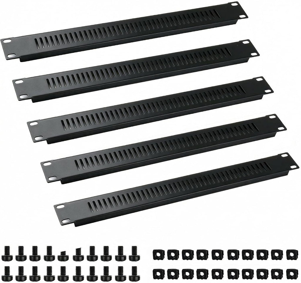 5 Pack of 1U Blank Panel - Metal Rack Mount Filler Panel for 19in Server Rack Cabinet or Enclosure (1U Venting Panel) by YuPinDiZu