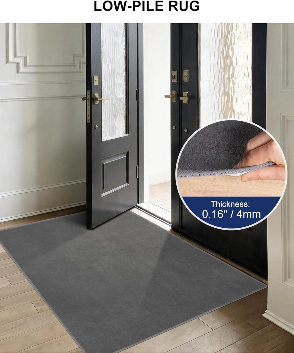 SALLOUS Chair Mat for Hard Floors, 60"x71" Washable Chair Mat Under Desk, Smooth Rolling Desk Chair Mat, Anti Slip Hard Floor Protector, Noise Reducing Desk Rug for Home Office Chair (Dark Gray) - Image 3