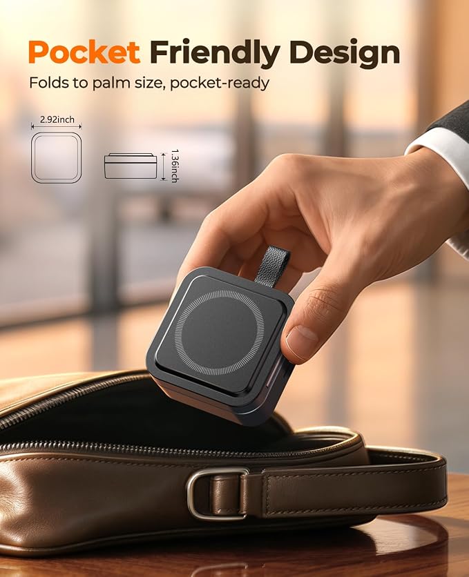 3 in 1 Wireless Charging Station for Apple Multiple Device, MagSafe Charger | Foldable Travel Compact, Charger Stand with 20W PD Adapter for iPhone 17/16/15/14/13, Apple Watch, AirPods Pro/4 - Space Grey - Image 2