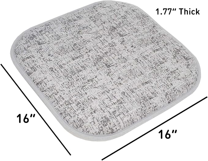 Sweet Home Collection Chair Cushion Memory Foam Pads Honeycomb Pattern Slip Non Skid Rubber Back Rounded Square 16" x 16" Seat Cover, 2 Pack, Broadway Blue/Black - Image 4