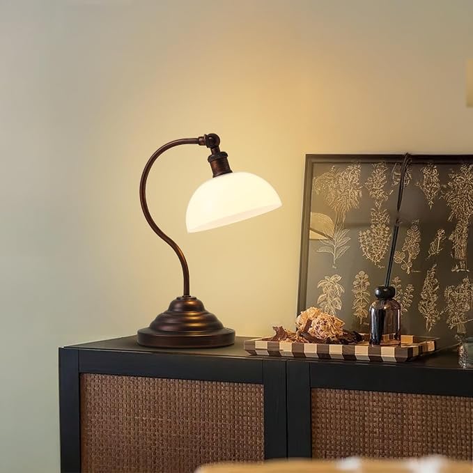 KARTOOSH Cordless LED Table Lamp Set of 2, Battery Operated Desk Lamps with Swing Arm & Plastic Shade, Vintage Small Rechargeable Dimmable Light for Bedroom, Living Room, Nightstand, Oil Rubbed Bronze - Image 9