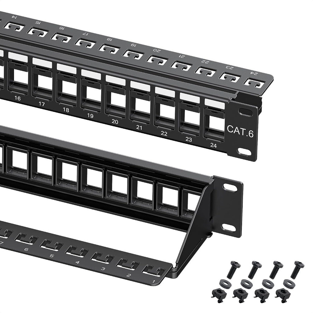 Cable Matters 1U 24 Port Keystone Patch Panel with Cable Management by Cable Matters