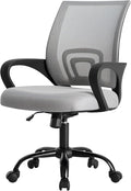 DUMOS Ergonomic Office Chair, Lumbar Support Mesh Desk Chair | Mid Back Mesh, Height Adjustable Fixed Armrest, Rocking Mode 360 Swivel Computer Gaming, Grey by DumosLifestyle