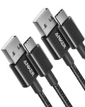 Anker USB A to USB C Cable, USB to USB C Cable (2-Pack, 3 ft, Black) | For iPhone 17 Series, Samsung Galaxy S10 / S10+, LG V30, Beats Fit Pro, and More by Unknown
