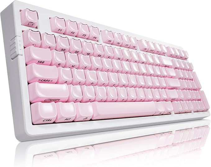 ZORNHER ZH980 Cat Mechanical Keyboard,95% Pink Creamy Keyboard with Number Pad,Cute Jelly Clear Ceramic Jade Keycaps,Girly Aesthetics Kitty Keyboard,Creamy Switches by Zornher