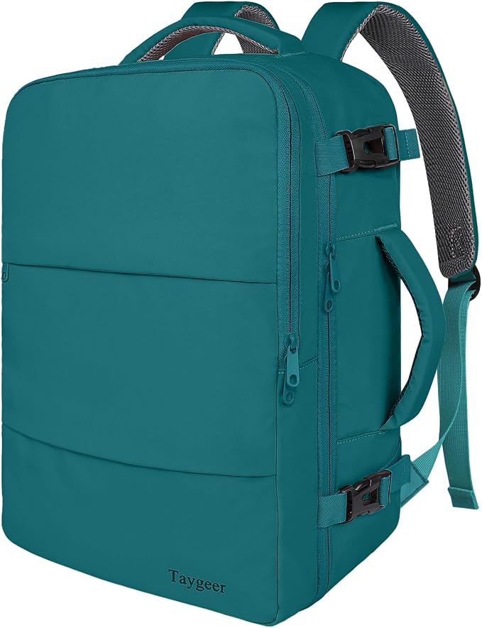Taygeer Laptop Backpack, Carry On Backpack with 17.3inch Laptop Compartment | Airline Approved TSA Friendly Backpacks for Nursing Doctor Business Travel, Travel Daypack for Work Essentials, Peacock Blue by Taygeer