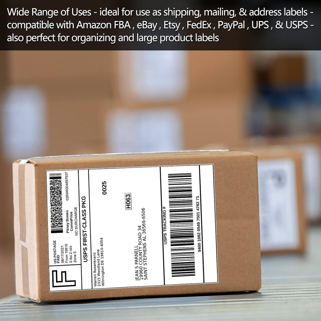 100 Half Sheet Shipping Labels 5-1/2" X 8-1/2" Address Blank Labels Laser/Ink Jet - Image 7