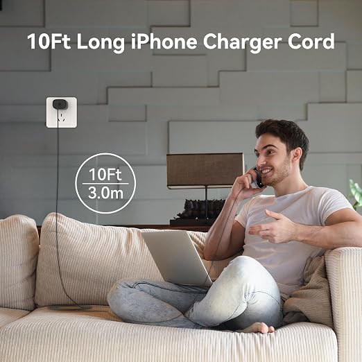 Phone 17 16 15 Charger Fast Charging Type C Chargers USB C Fast Charger Block & Phones 17 Charger Cord 10FT Long USB C Charging Cable for i.Phone 17/17 Pro/17 Pro Max/Air/Phone 16 15 Pro Max,Black - Image 5