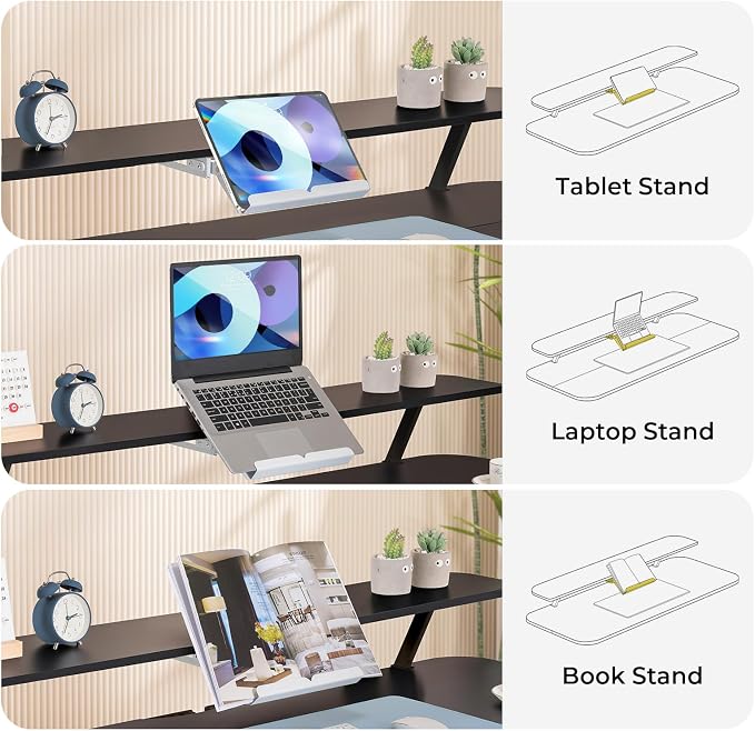 COMHOMA Electric Standing Desk with Drawers, 55 x 24 Inch Sit Stand up Desk with Monitor Stand, Laptop Stand, Height Adjustable Home Office Computer Desks with Memory Preset Controller (Black) - Image 5